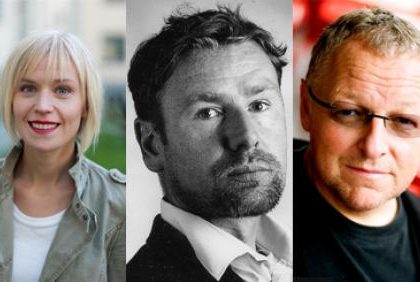 Fra venstre: Kjersti Annesdatter Skomsvold, Tomas Espedal og Roy Jacobsen