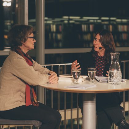 Laila Stien (t.v) og Heidi Marie Kriznik på Ordkalotten (foto: Mats Gangvik)